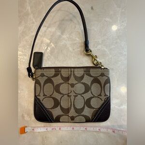Coach Signature Brown Wristlet